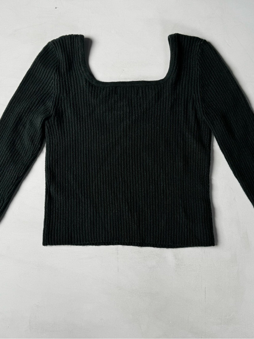 Square Neck Ribbed Knit Top - Picture 2 of 5
